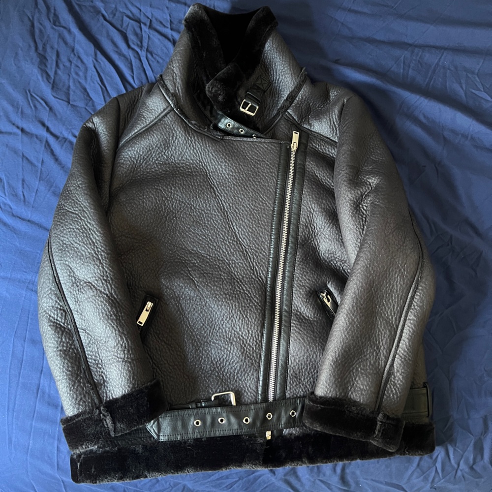 Zara Black Biker Jacket - Picture 4 of 6